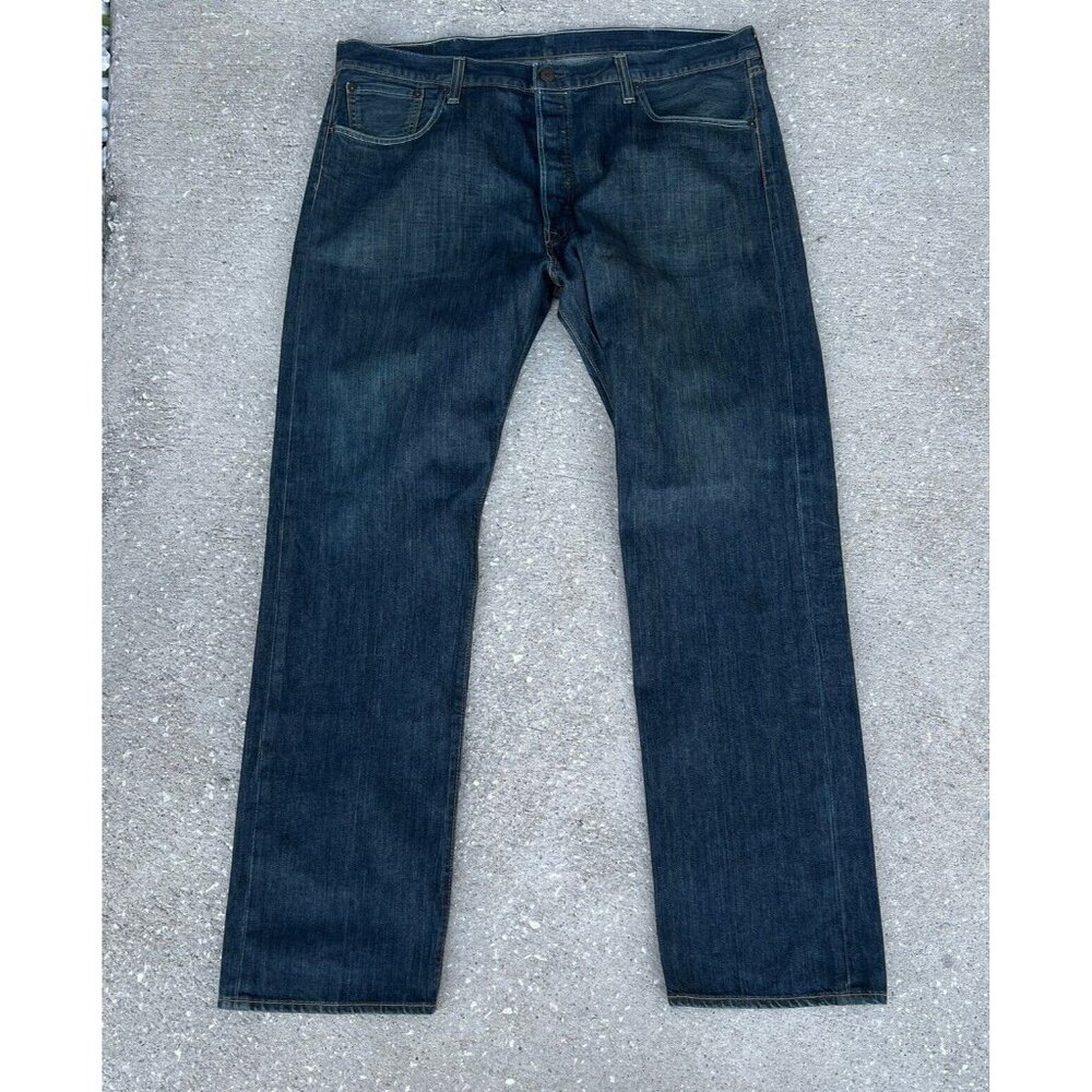 Levi's 501 Jeans Mens‎ 40x32 Straight Button Fly Red Tab Dark Blue
